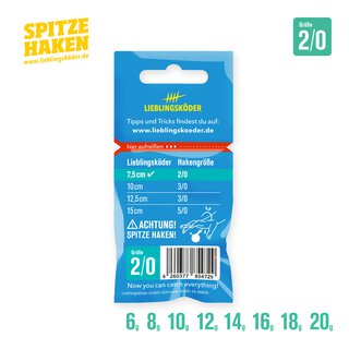 Spitze Haken Gr. 2/0  10 gr.